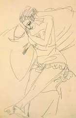 Sitzende Erna by Ernst Ludwig Kirchner, 1913, Pencil drawing, sold Dec 2002