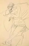 Sitzende Erna by Ernst Ludwig Kirchner, 1913, Pencil drawing, sold Dec 2002