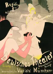 Walter Schnackenberg, Deutsches Theater - vornehmstes Variété Münchens, 1920, Lithograph printed in colours