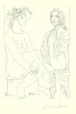 Pablo Picasso, Au Bain. Femme au chapeau à fleurs et femme drapée dans une serviette, 1934, Etching