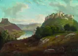 Franz Wilhelm Leuteritz, Das Elbtal mit Blick auf die Festung Königstein und den Lilienstein, 1878, Oil on canvas