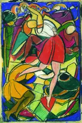 Tanzende by Max Ackermann, 1930, Chalk, sold Dec 2002