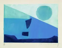 Composition bleue by Serge Poliakoff, 1958, Aquatint, sold Dec 2002