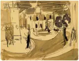 Vorstadt by Ernst Ludwig Kirchner, 1910, Chalk drawing, sold Dec 2002