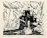 Lyonel Feininger, Zur Ausfahrt bereit - In the Offering, 1919, Woodcut