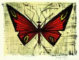 Bernard Buffet, Papillon Rouge et Jaune, 1964, Lithograph printed in colours
