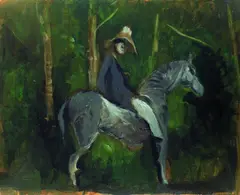 Markus Lüpertz, Nach Corot: Reiter im Wald, 1985, Oil on canvas