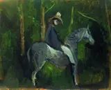 Markus Lüpertz, Nach Corot: Reiter im Wald, 1985, Oil on canvas