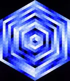 Kriss-Kék by Victor Vasarely, 1987, Acrylic on canvas, sold Sep 2002