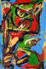 Abstrakte Komposition by Hp (Hans Peter) Zimmer, Oil on canvas, sold Sep 2002