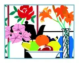 Tom Wesselmann, Still Life with Petunias, Lilies and Fruit, 1988, Silkscreen printed in colours