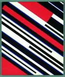Günter Fruhtrunk, Fallende Diagonalen in Schwarz-Rot von Blau begleitet (Paris)