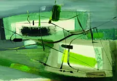 Hans Jaenisch, Mailandschaft, 1954, Oil