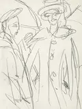 Straßenszene by Ernst Ludwig Kirchner, 1916, Pencil drawing, sold Sep 2002