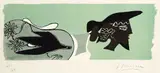 Georges Braque, Aus: Cinq poésies en hommage à Georges Braque, 1958, Lithograph printed in colours