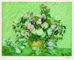 Les Roses by Jacques Villon, 1927, Aquatint printed in colours, sold Sep 2002