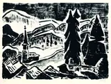 Karl Schmidt-Rottluff, Arcegno, 1953, Lithograph