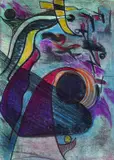 Max Ackermann, Blau IV, 1942, Colour chalk drawing