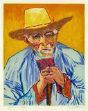 Jacques Villon, Le Paysan, 1927, Aquatint printed in colours