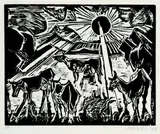 Max Pechstein, Der Abend, 1919, Woodcut