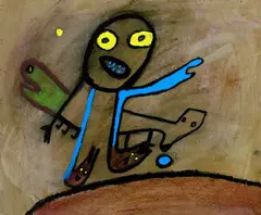 Volkmar Schulz-Rumpold, Gelbäugler auf dem Berg, 1992, Acrylic