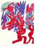 Erinnerung an Ernst Wilhelm Nay by HAP Grieshaber, 1968, Woodcut printed in colours, sold Sep 2002