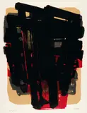 Lithographie No. 8 by Pierre Soulages, 1958, Lithograph printed in colours, sold Sep 2002