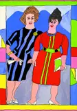 Josef Wittlich, Zwei Frauen, Gouache