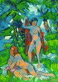 Heinrich Emil Adametz, Die Badenden, 1966, Oil on canvas