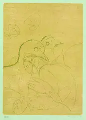 Paroles peintes by Max Ernst, 1959, Colour etching, sold Sep 2002