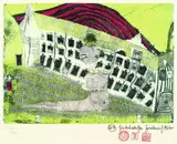 Friedensreich Hundertwasser, Mädchenfund im Gras, 1964, Farbaquatintaradierung auf festem Velin