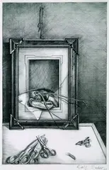 Rolf Escher, Der Eindringling, 1974, Pencil drawing