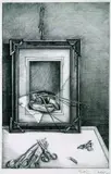 Rolf Escher, Der Eindringling, 1974, Pencil drawing