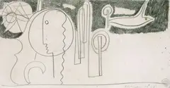 Strand by Max Ackermann, 1938, Pencil drawing, sold Sep 2002