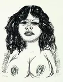 Otto Dix, Halbakt von vorn, 1966, Lithografie auf BFK RIVES (Wasserzeichen)