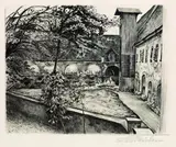 Ludwig Meidner, 2 Bll.: Victoria-Louise-Platz (I). Klosterhof in Grüssau, Schlesien