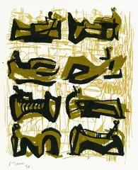 Eight reclining Figures by Henry Moore, 1958, Lithograph printed in colours, sold Sep 2002