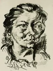 Ludwig Meidner, Frauenporträt, 1929, Lithograph