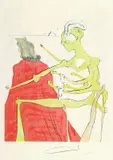 2 Bll.: Flung out like a Fag-End by the Big-Wigs. Gala's godly back by Salvador Dalí, 1974, Drypoint, sold Sep 2002