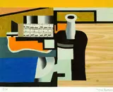 Max Papart, 3 Bll.: Stillleben. Komposition mit S. Phantastische Figur, Collage