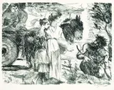 Lovis Corinth, Odysseus und Nausikaa, 1918, Lithograph