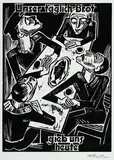 Max Pechstein, 2 Bll.: Unser täglich Brot. In der Kneipe, Kajüte, 1921, Woodcut