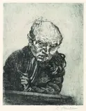 Ludwig Meidner, 2 Bll.: Bildnis Eugen Klöpfer in Molière (II). Selbstbildnis