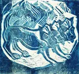 Cerberus by Christian Rohlfs, 1912, Linocut, sold Sep 2002
