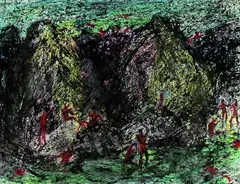 Franco Girosi, 2 Bll.: Naufraghi. Approdo, Watercolour