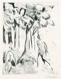 Max Pechstein, Yali V (Das Mädchen auf der Flucht), 1923, Etching