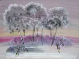 Ernst Geitlinger, 2 Bll.: Schneelandschaft. Holzfäller, 1940, Tempera