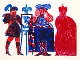 Holbein-Legende by HAP Grieshaber, 1977, Woodcut printed in colours, sold Sep 2002