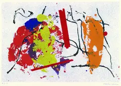 Theodor Werner, 4 Bll. Informelle Kompositionen, 1955, Lithograph printed in colours
