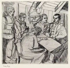 Charley Toorop, Kartenspiel, Drypoint